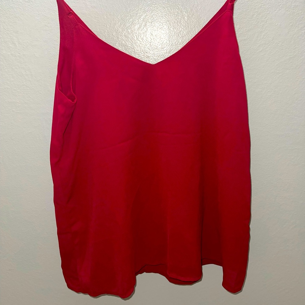 Red Spaghetti strap dress shirt